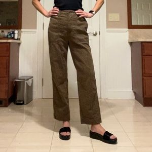 Gap cheetah print high waisted, ankle length, cargo pant - brown - size 0